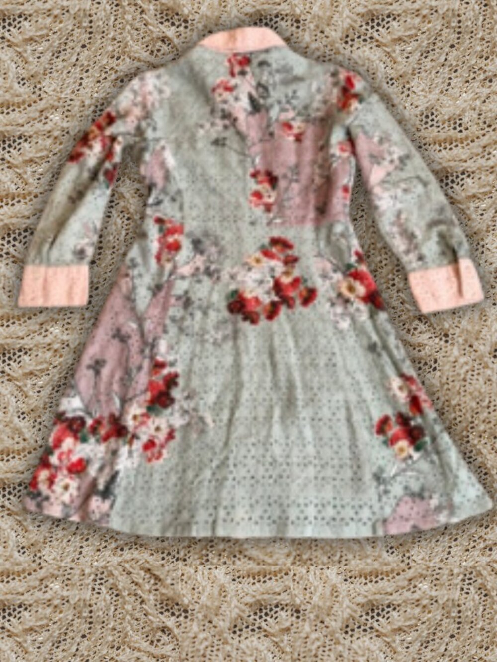 Size 2 Varun Bahl for Anthropologie "Bloom" Floral Button-Front Mini Dress - Picture 3 of 5